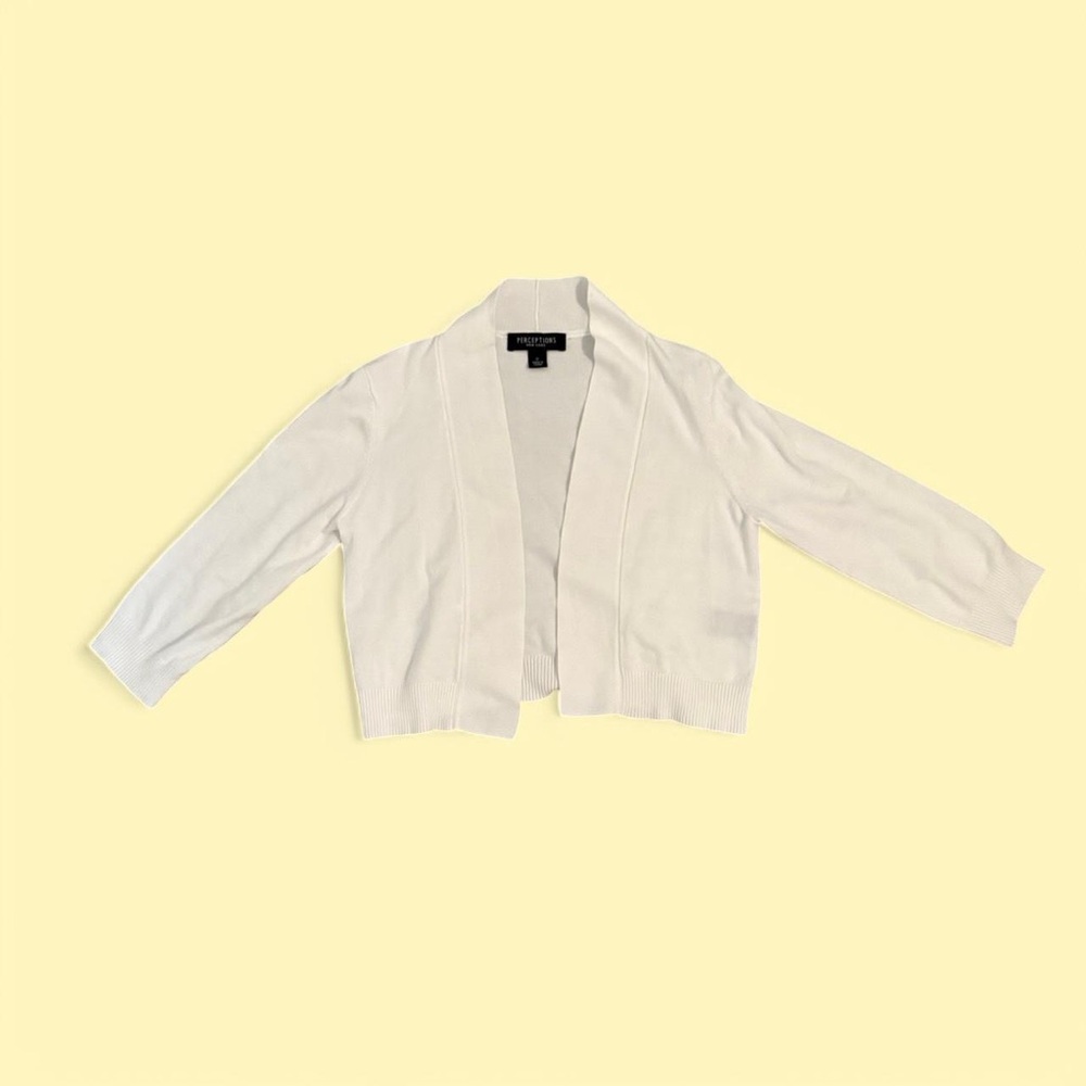 white cardigan bolero
